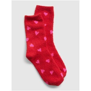 Červené holčičí ponožky GAP srdíčka