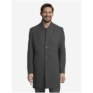 Tmavě šedý pánský vzorovaný zimní kabát Tom Tailor Denim