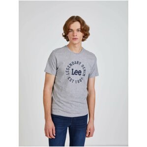 Šedé pánské žíhané tričko Lee