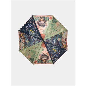 Zeleno-modrý dámský skládací deštník Anekke Ixchel