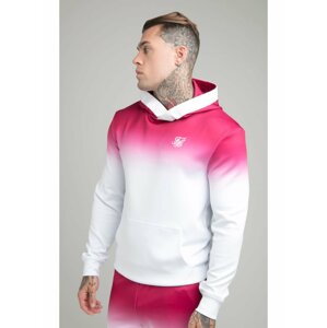 Růžovo-bílá pánská mikina s kapucí HOODIE