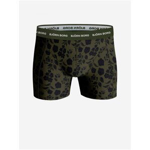 Khaki pánské vzorované boxerky Björn Borg Essential Boxer