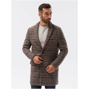 Hnědý pánský kabát Ombre Clothing C499