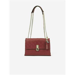 Vínová vzorovaná crossbody kabelka Guess Flap