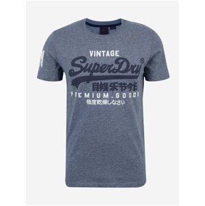 Šedé pánské tričko s potiskem Superdry