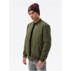 Khaki pánská přechodná bunda Ombre Clothing C538