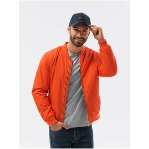 Oranžová pánská přechodná bunda Ombre Clothing