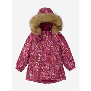 Tmavě růžová holčičí vzorovaná bunda Reima Muhvi