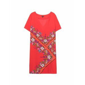 Červené dámské květované šaty Desigual Vest Damis