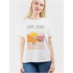 Bílé dámské tričko Pepe Jeans