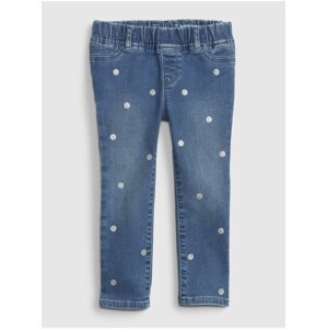 Modré dětské natahovací džíny s puntíky GAP