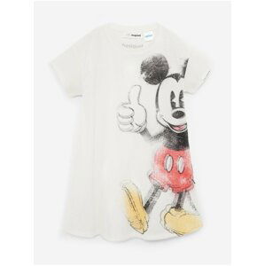 Bílé holčičí šaty Desigual Ok Mickey