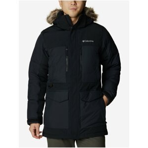 Černý pánský zimní kabát s kapucí a odepínacím kožíškem Columbia Marquam Peak Fusion