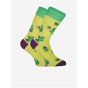 Zeleno-žluté pánské vzorované ponožky Styx kaktusy