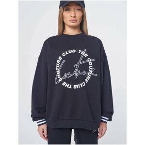 Černá dámská mikina The Couture Club NECK CREW OVERSIZED LOGO CIRCLE