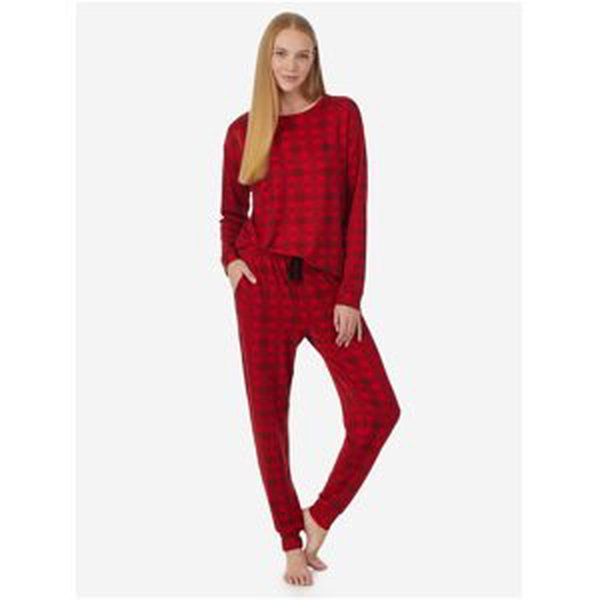 Červené dámské kostkované pyžamo Ralph Lauren