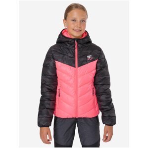 Černo-růžová holčičí zimní prošívaná bunda SAM 73 Terri