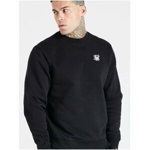 Černý pánský svetr SikSilk SWEATER CREW CORE