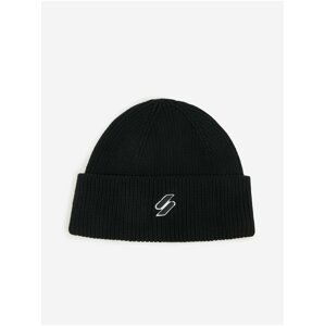 Černá pánská žebrovaná čepice Superdry Code Beanie