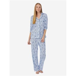 Bílo-modré dámské vzorované pyžamo Lauren Ralph Lauren