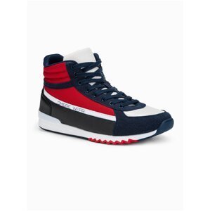 Modro-červené pánské sneakers boty Ombre Clothing T358
