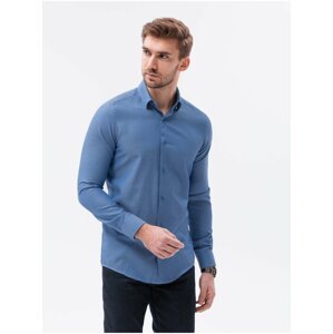 Pánská elegantní košile s dlouhým rukávem K592 - námořnická modrá