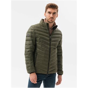 Khaki pánská přechodná bunda Ombre Clothing C528