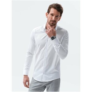 Bílá pánská košile Ombre Clothing K593