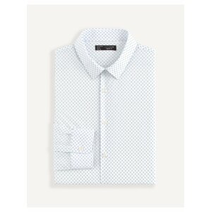 Bílá pánská vzorovaná formální košile Celio Ramoon