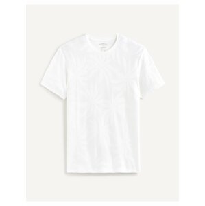Bílé pánské tričko Celio Repalm