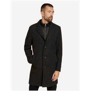 Černý pánský vlněný kabát Tom Tailor