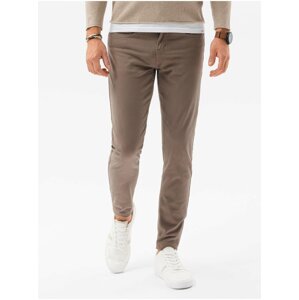 Béžové pánské chino kalhoty Ombre Clothing P1059