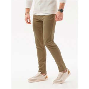 Hnědé pánské chino kalhoty Ombre Clothing P1059