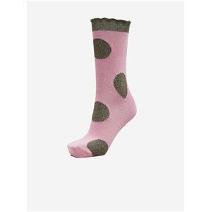 Růžové puntíkované ponožky Selected Femme Vida