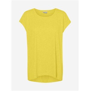 Žluté žíhané prodloužené basic tričko Noisy May Mathilde