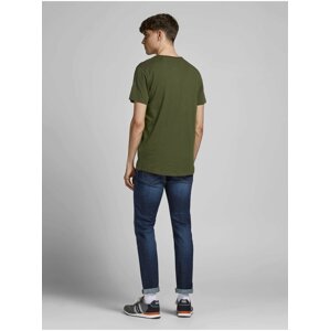 Khaki basic tričko Jack & Jones Basher