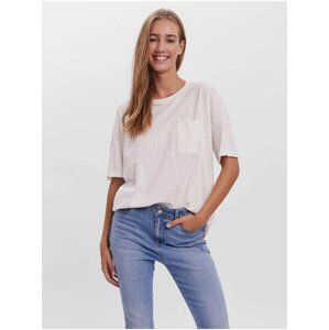 Bílé volné basic tričko VERO MODA Paula