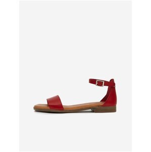Červené dámské kožené sandály OJJU