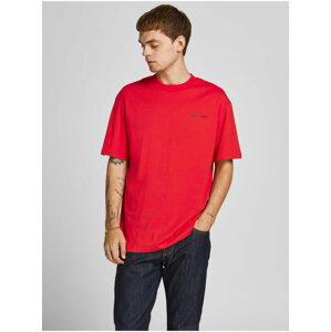 Červené tričko Jack & Jones Grid Photo