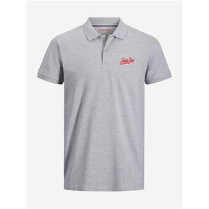 Světle šedé polo tričko Jack & Jones Structure