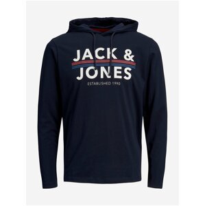 Tmavě modré tričko s kapucí Jack & Jones Ron