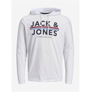 Bílé tričko s kapucí Jack & Jones Ron