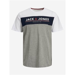 Modro-šedé žíhané tričko Jack & Jones Ron