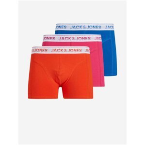 Sada tří boxerek v modré, růžové a oranžové barvě Jack & Jones Fluorescent