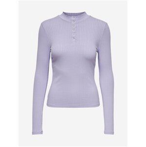 Světle fialové žebrované tričko se stojáčkem Jacqueline de Yong Fransiska