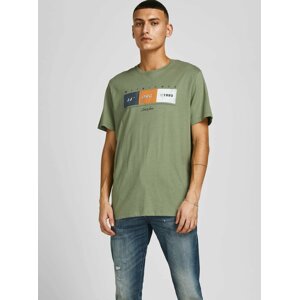 Zelené vzorované tričko Jack & Jones Brady