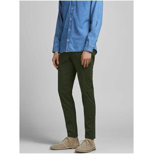 Tmavě zelené chino kalhoty Jack & Jones Marco