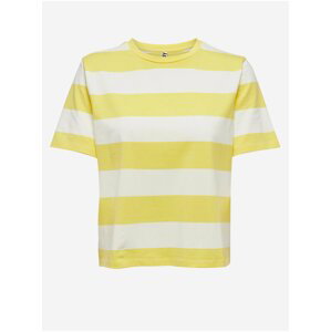 Krémovo-žluté pruhované tričko Jacqueline de Yong Pablo