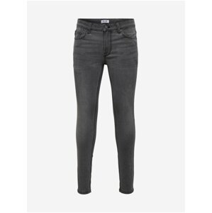 Tmavě šedé skinny fit džíny ONLY & SONS Warp