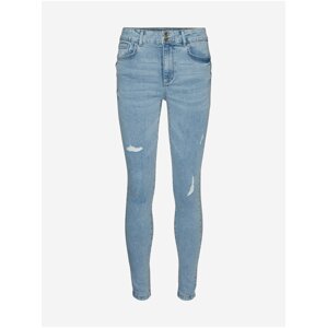 Světle modré skinny fit džíny s potrhaným efektem VERO MODA Sophia